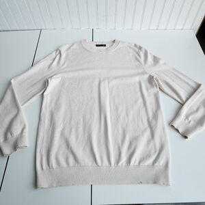 Dazy Mens Cream Ivory Stretch Rayon Sweater Relaxed Crew Neck Sz S